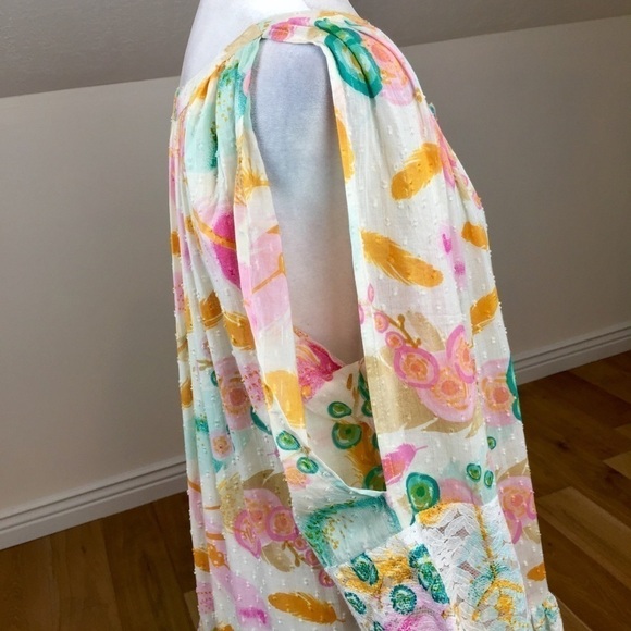 Vintage Y2K Bohemian Drop Waist Cotton Midi Dress - Picture 10 of 16